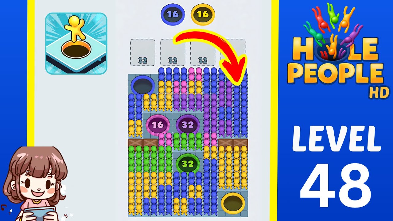 Hole People Level 48: Hole People Level 48 Solution Walkthrough