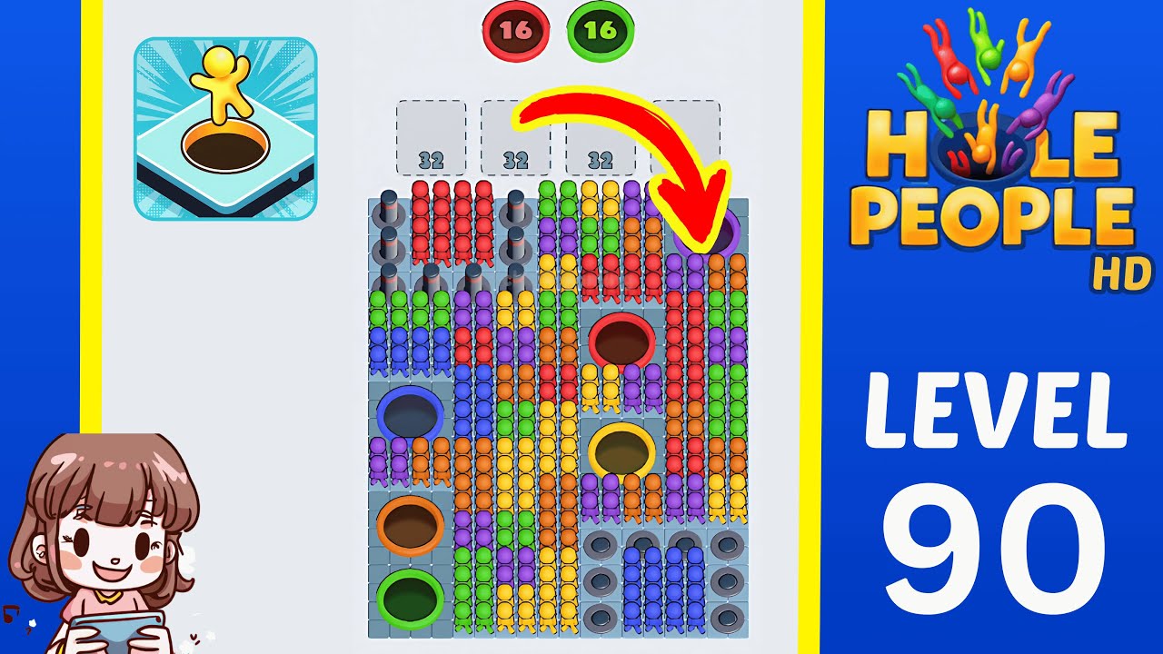Hole People Level 90: Hole People Level 90 Solution Walkthrough